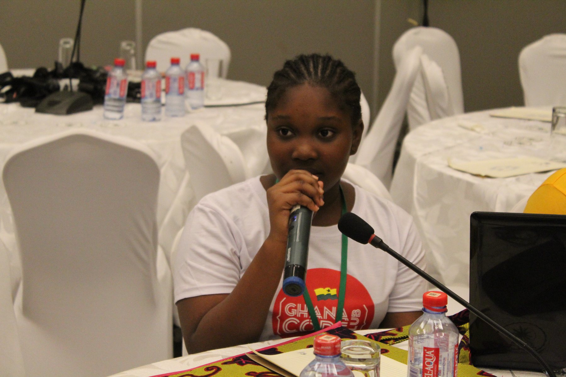 Young voice on the mic